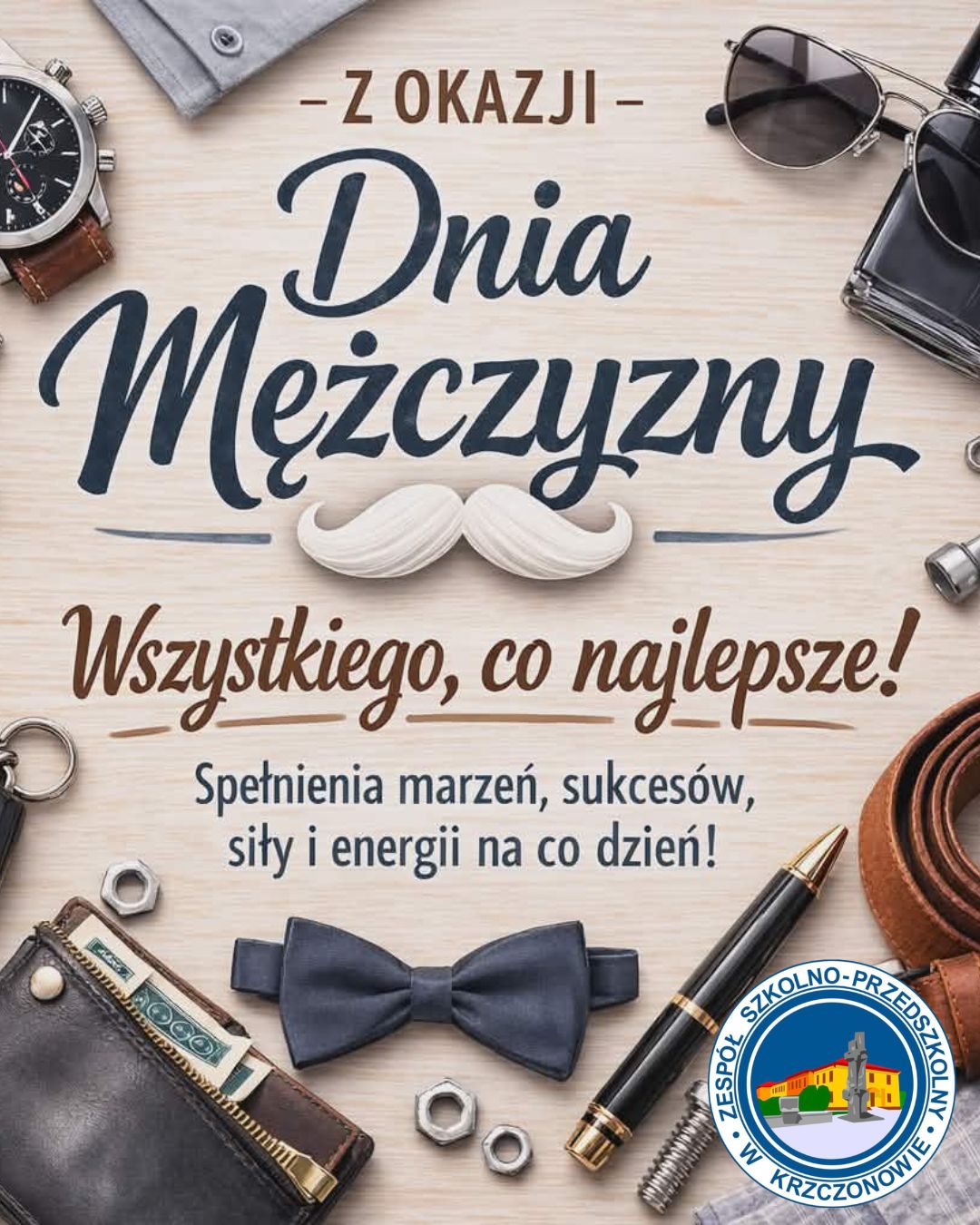Dzień mężczyzn plakat informacyjny