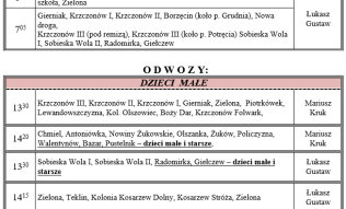 Zmiany w przywozach i odwozach od 27 października 2025