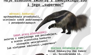 Konkurs plastyczny: Moje ulubione zwierzę z zamojskiego zoo i jego &bdquo;supermoc&rdquo;