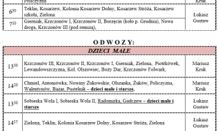 Zmiana przywoz&oacute;w i odwoz&oacute;w w dniu 6 października 2025r!!!