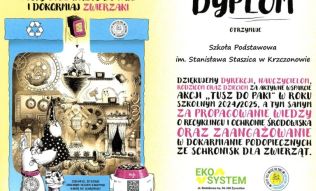 Podziękowanie za udział w akcji &bdquo;Pusty tusz wrzuć do paki i dokarmiaj zwierzaki&rdquo;